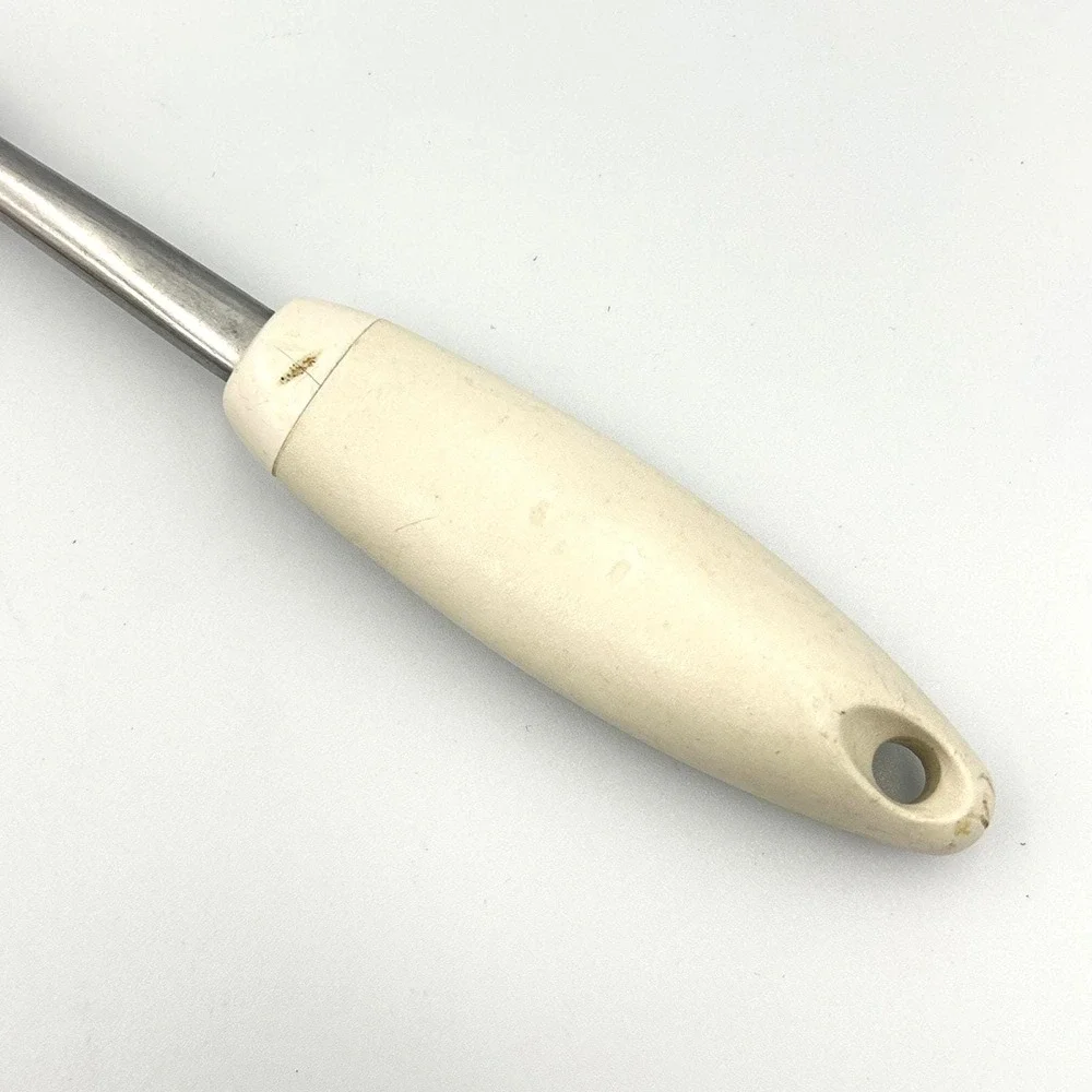 Vintage Pyrex Spatula Turner Flipper Stainless Steel Utensil White Silver 13.25